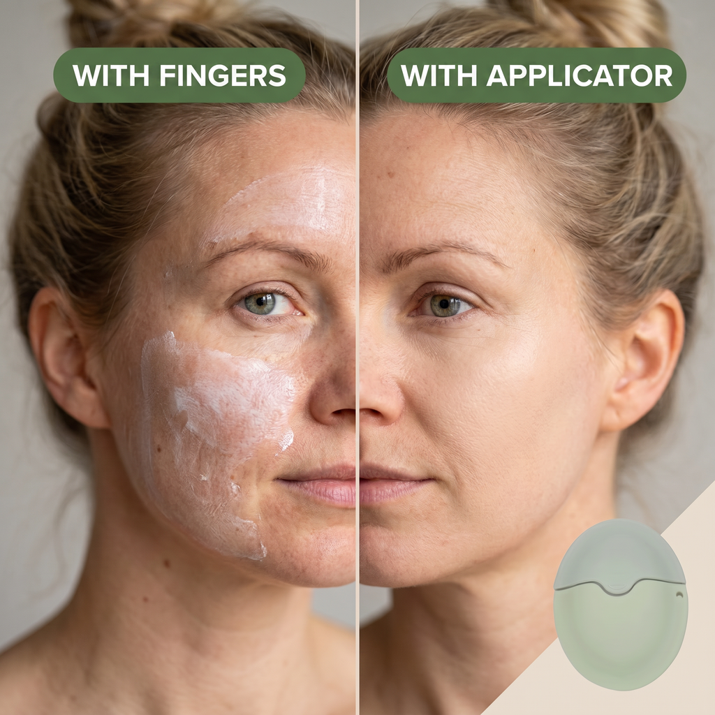 Applying sunscreen with fingers versus with applicator