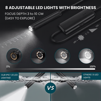 Norillo™ - Flexible HD Endoscope Camera with 6 Adjustable LED Lights