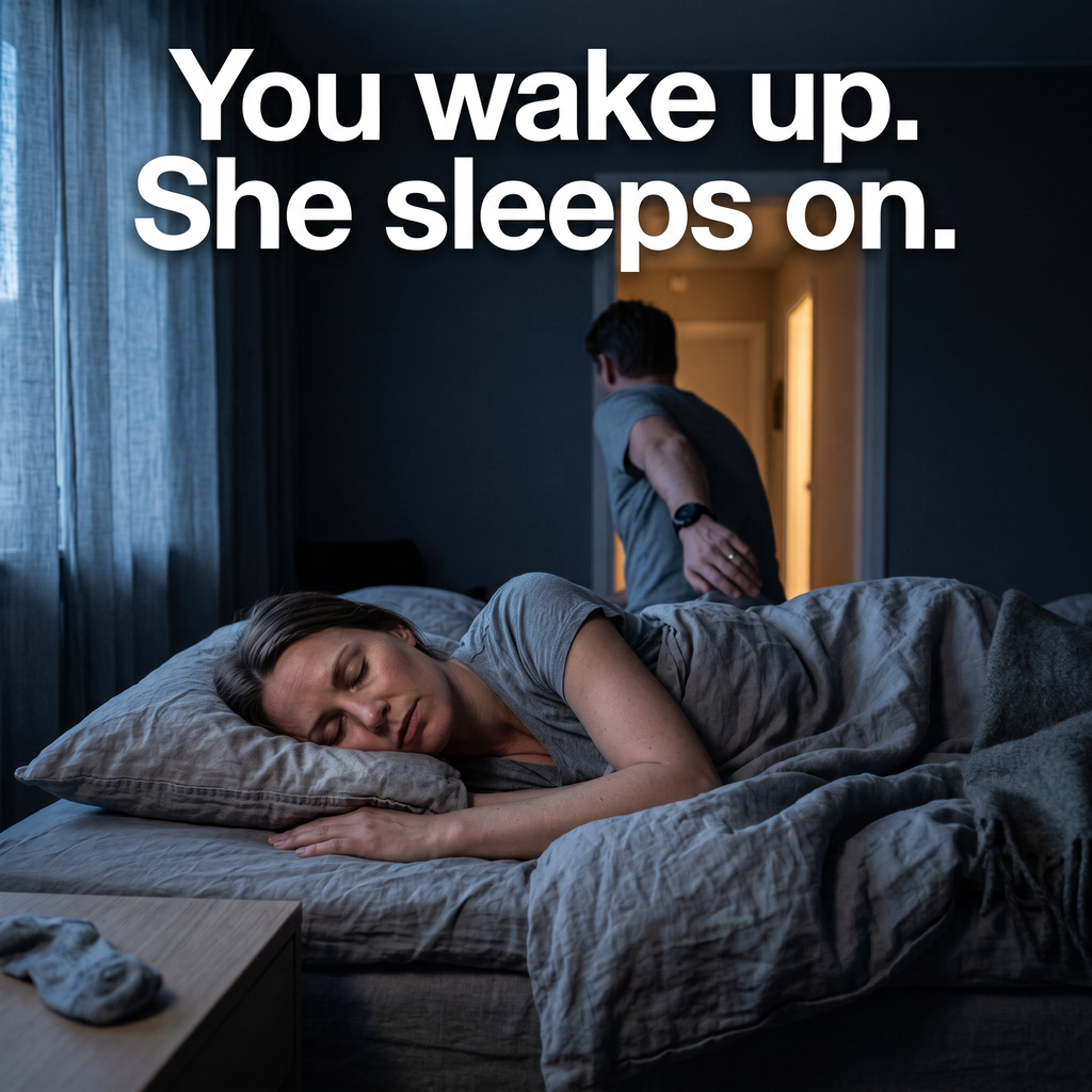 You wake up she sleeps on