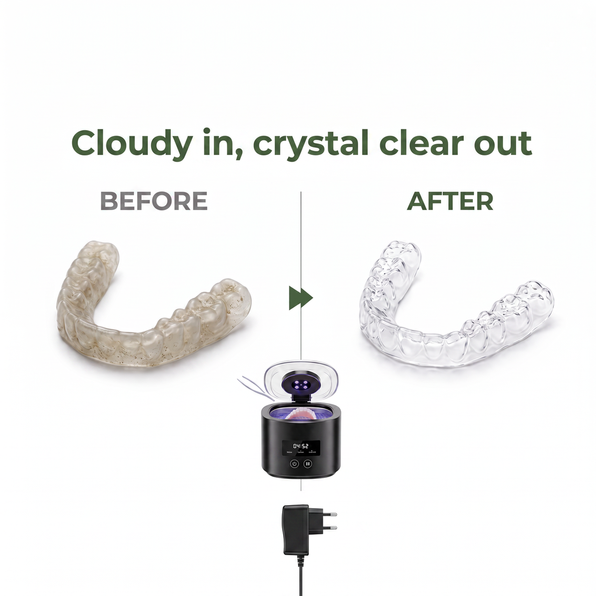 Cloudy in crystal clear out before and after
