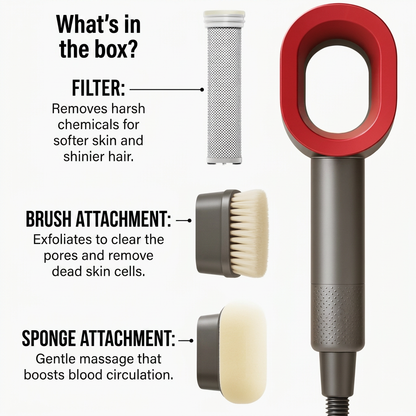 Shower Head with Mineral Filter That Reduces Limescale and Chlorine