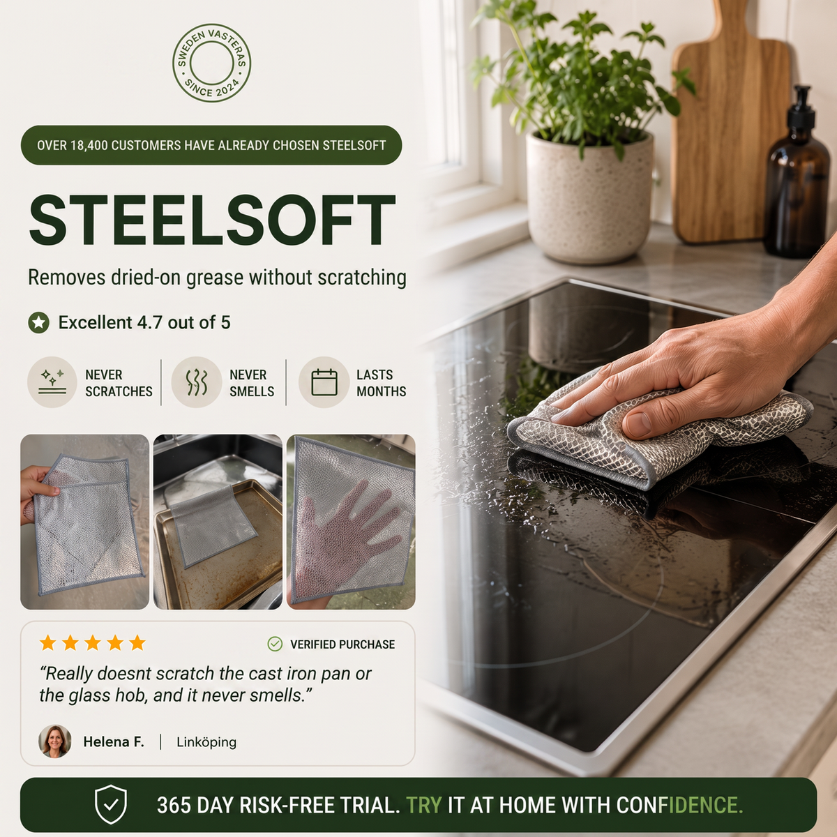 Norillo® - SteelSoft - The Stainless-Steel Cloth That Lifts Grease Without Scratching