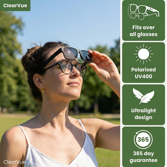 ClearVue - Sharp Vision in the Sun Over Your Everyday Glasses