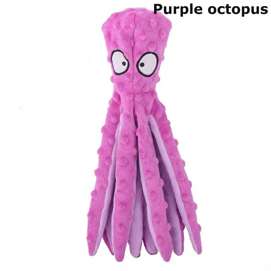 Purple octopus dog chew toy