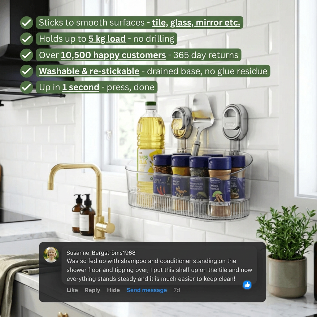 Adhesive wall shelf - 5 bullets and English review