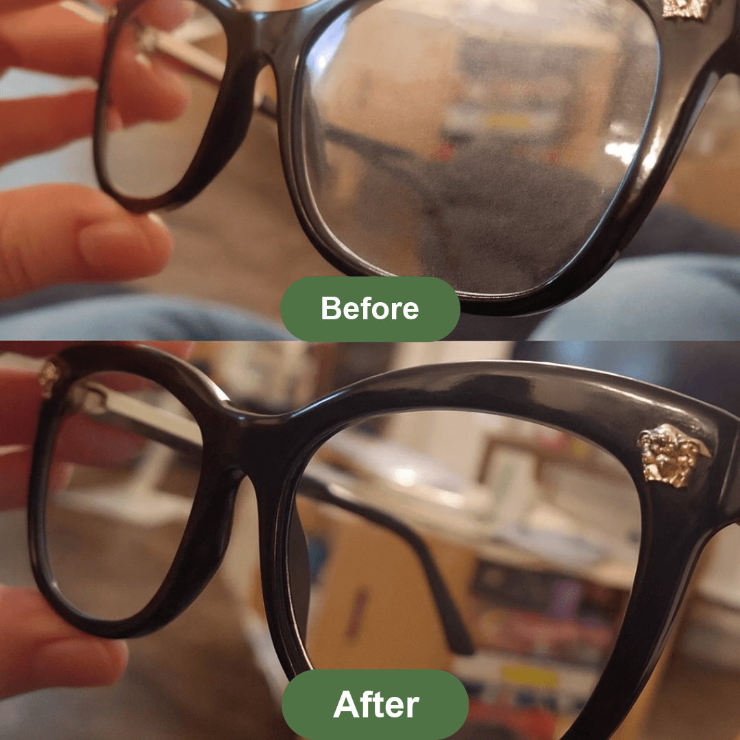 Before and after clean glasses