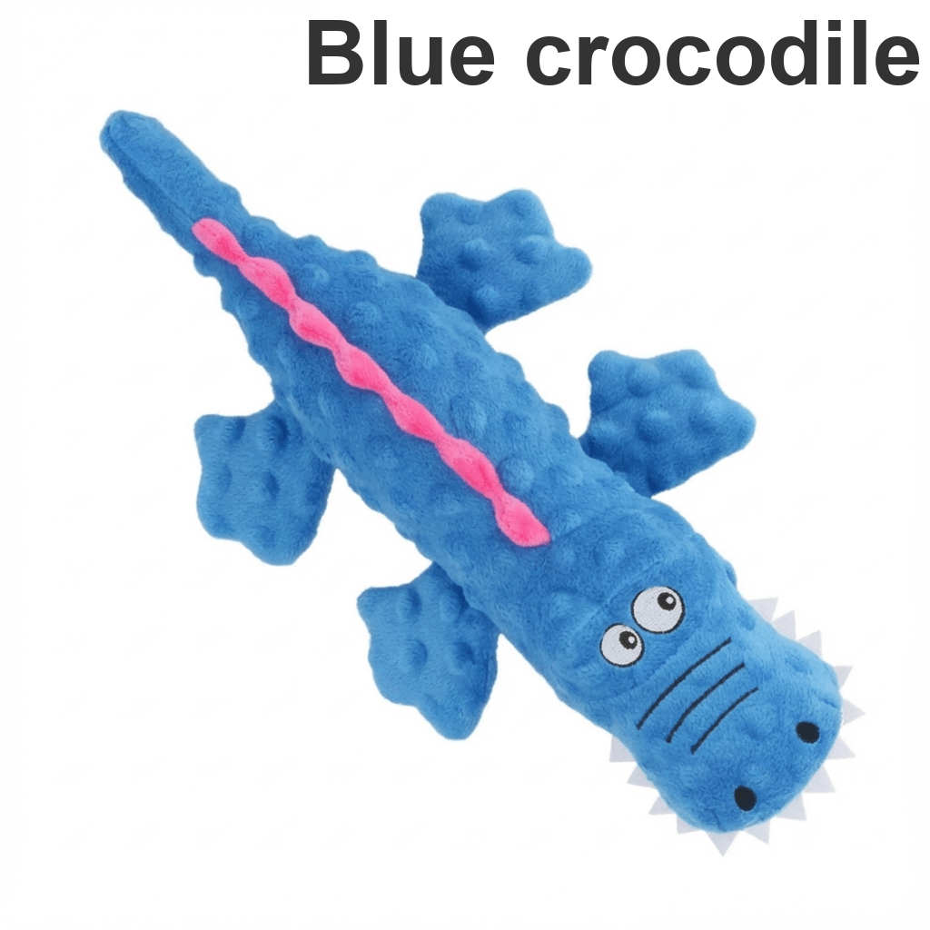 Blue crocodile dog chew toy